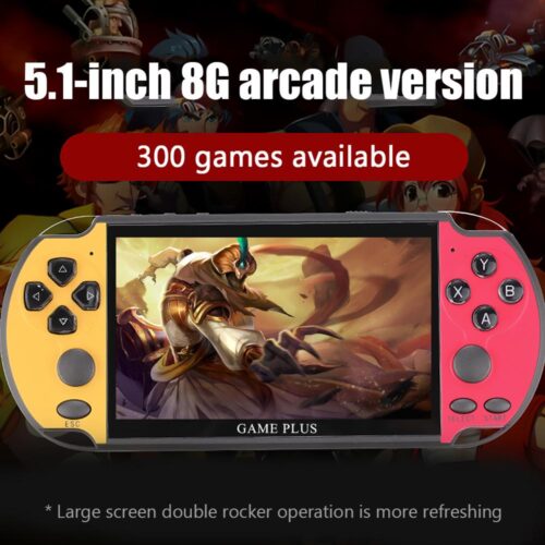 X7 Plus 5.1inch Game Console 8GB 8/16/32/64/128 Bits Double Rocker Handheld Game Player Retro Video Console Built in 200 Games 7