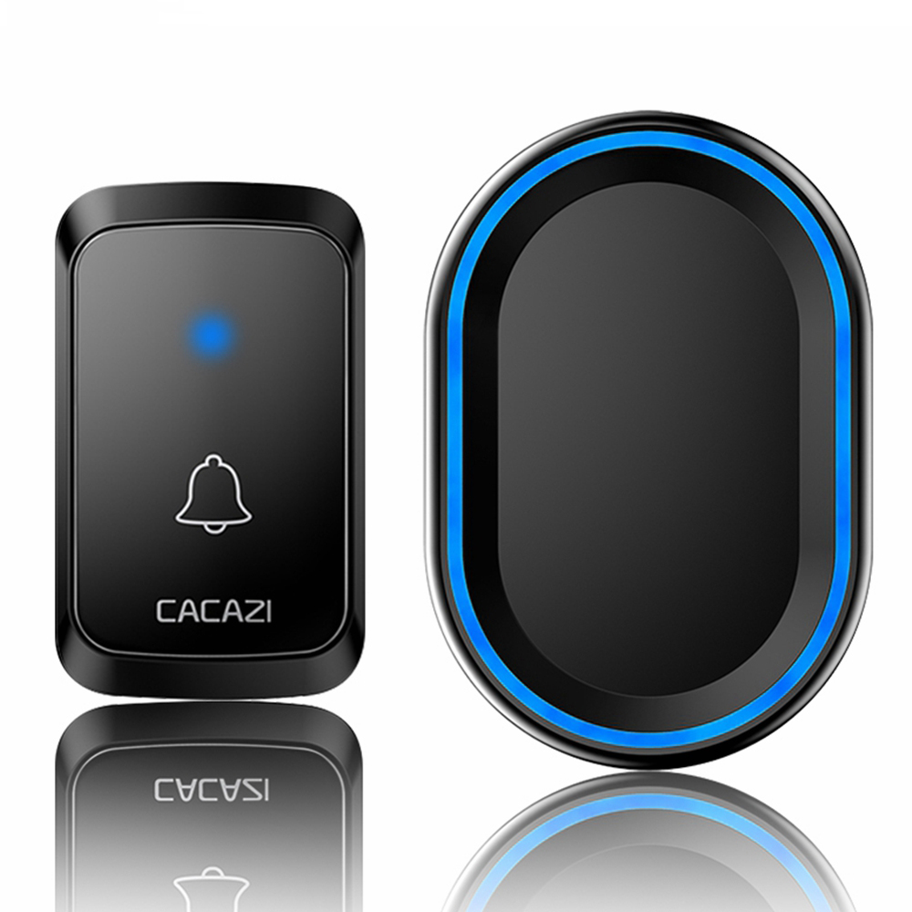 CACAZI A80 1 Receiver 1 Transmitter 300M Remote Waterproof US EU UK AU Plug Wireless Smart Digital AC Doorbell 2