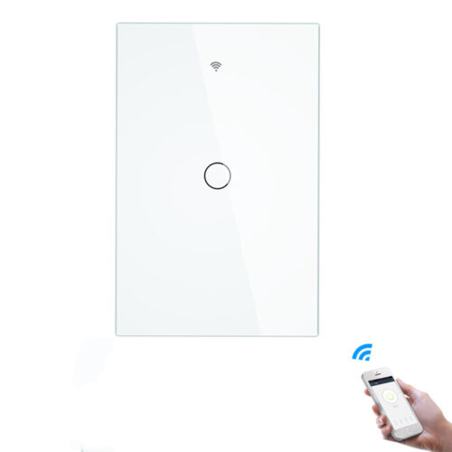 Bakeey 10A RF433+WIFI Smart Home Wall Touch Switch 1/2/3 Gang US Type Neutral Line Tempered Glass APP Remote Controller Work with Amazon Alexa 1