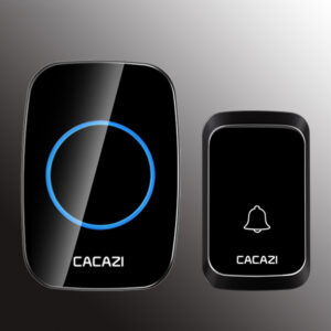 CACAZI 1 Receiver 1 Transmitter EU Plug 300M Remote LED Indicator Wireless Waterproof AC Doorbell