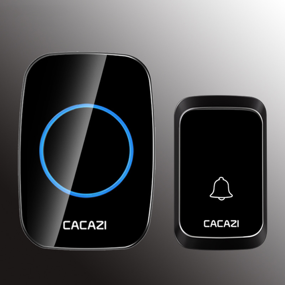 CACAZI 1 Receiver 1 Transmitter EU Plug 300M Remote LED Indicator Wireless Waterproof AC Doorbell 1