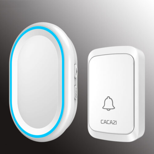 CACAZI A80 1 Receiver 1 Transmitter 300M Remote Waterproof US EU UK AU Plug Wireless Smart Digital AC Doorbell 2