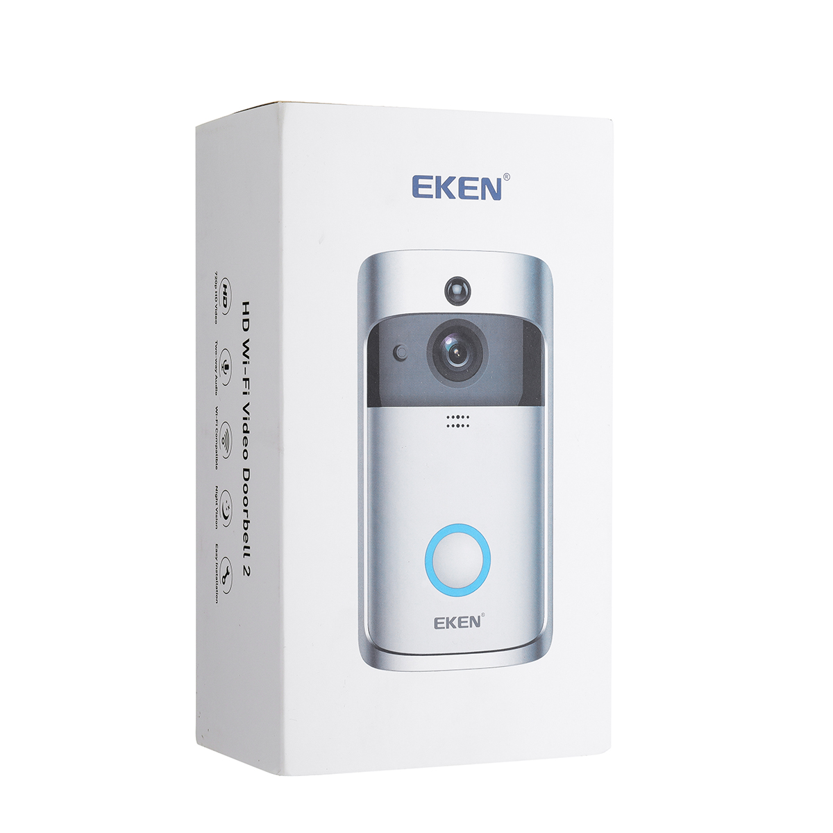 EKEN Video Doorbell 2 720P HD Wifi Camera Real-Time Video Two-Way Audio Wide-angle Lens Night Vision PIR Motion Detection App 7 EKEN Video Doorbell 2 720P HD Wifi Camera Real-Time Video Two-Way Audio Wide-angle Lens Night Vision PIR Motion Detection App - Image 7