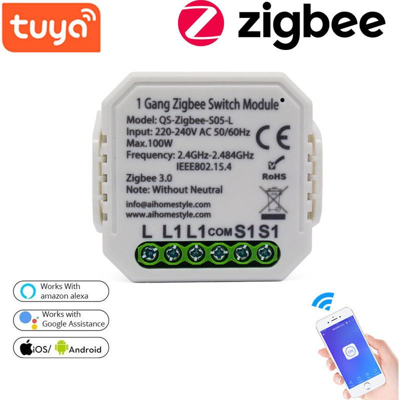 220-240V Tuya Smart Life ZB Dimming Switch Smart Home Modification Module without Neutral 1