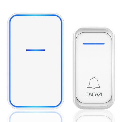 CACAZI 1 Receiver 1 Transmitter EU Plug 300M Remote Home Waterproof LED Indicator Wireless Smart Digital AC Electronic Doorbell 2