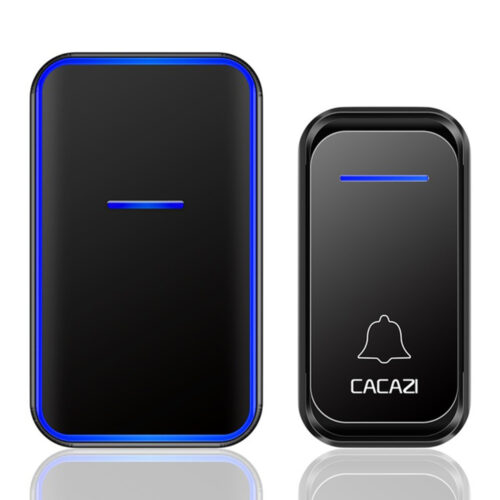 CACAZI 1 Receiver 1 Transmitter EU Plug 300M Remote Home Waterproof LED Indicator Wireless Smart Digital AC Electronic Doorbell 3