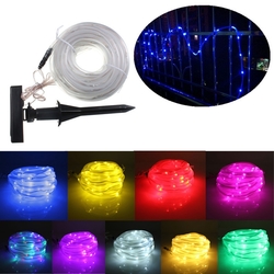 10m 100LEDs Solar Rope Tube Lights Led String Strip Waterproof Christmas Party Decor 1