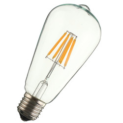 E27 ST64 8W Warm White Non-Dimmable COB LED Filament Retro Edison Bulbs 220V 5