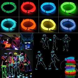 5M 10 colors 3V Flexible Neon EL Wire Light Dance Party Decor Light 2 5M 10 colors 3V Flexible Neon EL Wire Light Dance Party Decor Light - Image 2