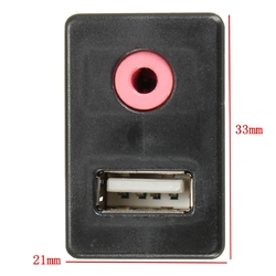 Car 3.5mm USB AUX Headphone Male Jack Flush Mount Mounting Adapter Panel Input 2 Car 3.5mm USB AUX Headphone Male Jack Flush Mount Mounting Adapter Panel Input - Image 2