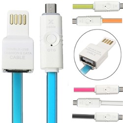 Double Side Plus 100cm USB2.0 To Micro USB Charging Data With OTG Adapter Cable 4