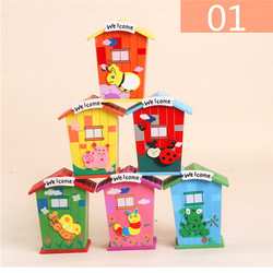 1pc Wooden Money Saving Little House Flower Love Heart Animal Box Gift Novelties Toys 3 1pc Wooden Money Saving Little House Flower Love Heart Animal Box Gift Novelties Toys - Image 3