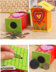 1pc Wooden Money Saving Little House Flower Love Heart Animal Box Gift Novelties Toys 6 1pc Wooden Money Saving Little House Flower Love Heart Animal Box Gift Novelties Toys - Image 6