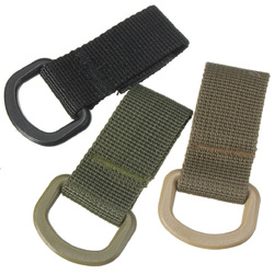 Military Tactical Carabiner Nylon Strap Buckle Hook Belt Hanging Keychain D-shaped Ring Molle System 1