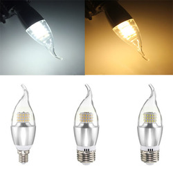 E14 E12 E27 7W 60 SMD 3014 LED White Warm White Glass Candle Lamp Bulb Non-Dimmable AC 85-265V 1