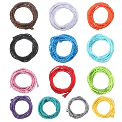 3m Vintage Colored DIY Twist Braided Fabric Flex Cable Wire Cord Electric Light Lamp 4