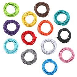 5m Vintage Colored DIY Twist Braided Fabric Flex Cable Wire Cord Electric Light Lamp 1
