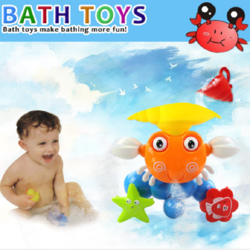 Baby Crab Windmills Bath Toy Faucet Plastic Wash Toys Spray Water Fun 2