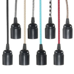 E27 4M Fabric Cable UK Plug In Pendant Lamp Light Set Fitting Vintage Bulb Holder Socket 1