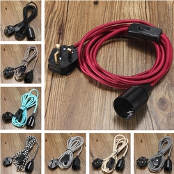 E27 4M Fabric Cable UK Plug In Pendant Lamp Light Set Fitting Vintage Bulb Holder Socket 2 E27 4M Fabric Cable UK Plug In Pendant Lamp Light Set Fitting Vintage Bulb Holder Socket - Image 2
