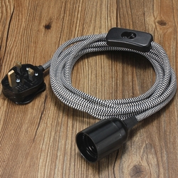 E27 4M Fabric Cable UK Plug In Pendant Lamp Light Set Fitting Vintage Bulb Holder Socket 4 E27 4M Fabric Cable UK Plug In Pendant Lamp Light Set Fitting Vintage Bulb Holder Socket - Image 4