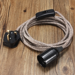 E27 4M Fabric Cable UK Plug In Pendant Lamp Light Set Fitting Vintage Bulb Holder Socket 7 E27 4M Fabric Cable UK Plug In Pendant Lamp Light Set Fitting Vintage Bulb Holder Socket - Image 7