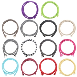 1M Vintage Colorful Twist Braided Fabric Cable Wire Electric Pendant Light Accessory