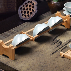 Natural Bamboo Tea Cup Holder Single Layer Tea Cup Holder Kungfu Tea Accessaries 4 Natural Bamboo Tea Cup Holder Single Layer Tea Cup Holder Kungfu Tea Accessaries - Image 4