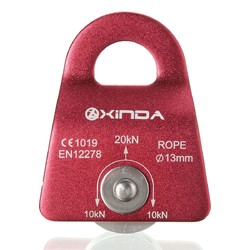 Xinda 20KN Mountain Rock Climbing Mobile Pulley Single Side For 13mm Rope Gear Tool 1