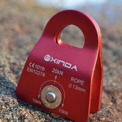 Xinda 20KN Mountain Rock Climbing Mobile Pulley Single Side For 13mm Rope Gear Tool 6 Xinda 20KN Mountain Rock Climbing Mobile Pulley Single Side For 13mm Rope Gear Tool - Image 6