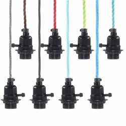 E27 3M Vintage Fabric Flex Cable Plug In Pendant Lamp Light Socket Holder Bulb 3 E27 3M Vintage Fabric Flex Cable Plug In Pendant Lamp Light Socket Holder Bulb - Image 3