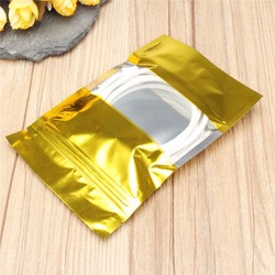 100pcs Gold Aluminum Foil Stand Up Bags Zip Lock Mylar Pouches With Window Food Grade 2 100pcs Gold Aluminum Foil Stand Up Bags Zip Lock Mylar Pouches With Window Food Grade - Image 2