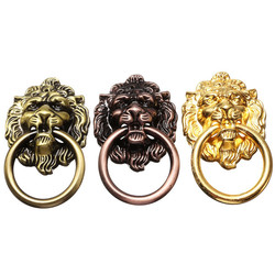 6Pcs Retro Metal Alloy Lionhead Model Door Wardrobes Handle