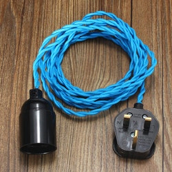3M E27 Vintage Twisted Fabric Cable UK Plug In Pendant Lamp Light Bulb Holder Socket 3 3M E27 Vintage Twisted Fabric Cable UK Plug In Pendant Lamp Light Bulb Holder Socket - Image 3