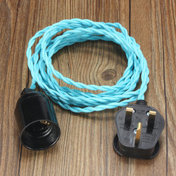 3M E27 Vintage Twisted Fabric Cable UK Plug In Pendant Lamp Light Bulb Holder Socket 4 3M E27 Vintage Twisted Fabric Cable UK Plug In Pendant Lamp Light Bulb Holder Socket - Image 4