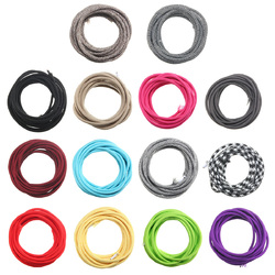 5M 2 Cord Color Vintage Twist Braided Fabric Light Cable Electric Wire