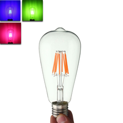 E27 ST64 8W RGB Edison Rereo Glass 800Lm Vintage Incandescent Light Lamp Bulb AC220V 2