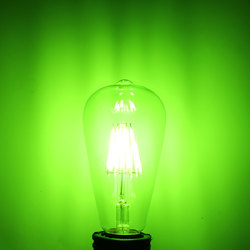 E27 ST64 8W RGB Edison Rereo Glass 800Lm Vintage Incandescent Light Lamp Bulb AC220V 4