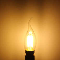 Dimmable AC220V B22 C35 4W Warm White LED Filament COB Retro Edison Light Bulb 2