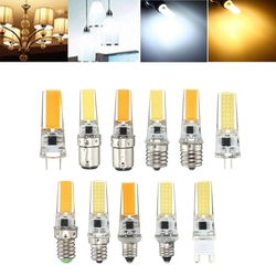 Dimmable E11 E12 E14 E17 G4 G8 G9 BA15D 2.5W LED COB Silicone Pure White Warm White Light Bulb 110V 2