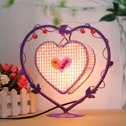 Vintage Artificial Light Love Heart Antique Table Lamp Gift Room Decor 7