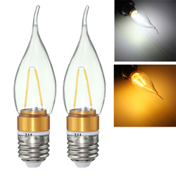 E27 E14 E12 B22 B15 2W LED Filament Edison Plastic&Aluminum Pure White Warm White Light Bulb AC220V 1