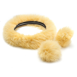 3Pcs Plush Wool Soft Car Steel Ring Wheel Cover Woolen Auto Handbrake Shift Knob Guard 5 3Pcs Plush Wool Soft Car Steel Ring Wheel Cover Woolen Auto Handbrake Shift Knob Guard - Image 5