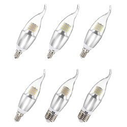 Dimmable E27 E14 E12 7W 60 SMD 3014 LED Pure White Warm White Sliver Candle Light Lamp Bulb AC110V 5 Dimmable E27 E14 E12 7W 60 SMD 3014 LED Pure White Warm White Sliver Candle Light Lamp Bulb AC110V - Image 5