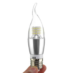 Dimmable E27 E14 E12 7W 60 SMD 3014 LED Pure White Warm White Sliver Candle Light Lamp Bulb AC110V 7 Dimmable E27 E14 E12 7W 60 SMD 3014 LED Pure White Warm White Sliver Candle Light Lamp Bulb AC110V - Image 7