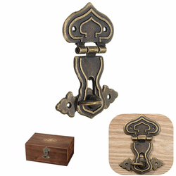 Retro Vintage Decorative Latch Hasp Pad Chest Lock for Wooden Jewelry Box 7 Retro Vintage Decorative Latch Hasp Pad Chest Lock for Wooden Jewelry Box - Image 7