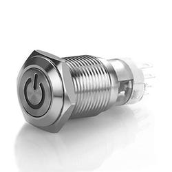 16MM 6V/12V/24V/110V/220V Waterproof Self Reset Stainless Steel Metal Button Switch With White LED Light 2 16MM 6V/12V/24V/110V/220V Waterproof Self Reset Stainless Steel Metal Button Switch With White LED Light - Image 2