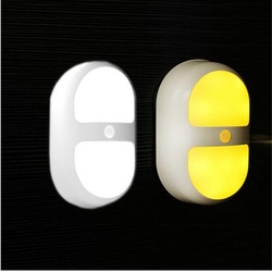 LED Night Light Human Motion Induction Sensor Control Lamp Battery For Bedroom Bathroom 2 LED Night Light Human Motion Induction Sensor Control Lamp Battery For Bedroom Bathroom - Image 2