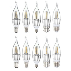 85-265V 4W E27 E14 B22 E12 25 SMD 2835 430Lm Silvery LED Candle Light Bulb Pure White Warm White 2