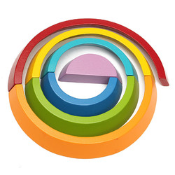 7 Colors Wooden Stacking Rainbow Shape Children Kids Educational Play Toy Set 3 7 Colors Wooden Stacking Rainbow Shape Children Kids Educational Play Toy Set - Image 3